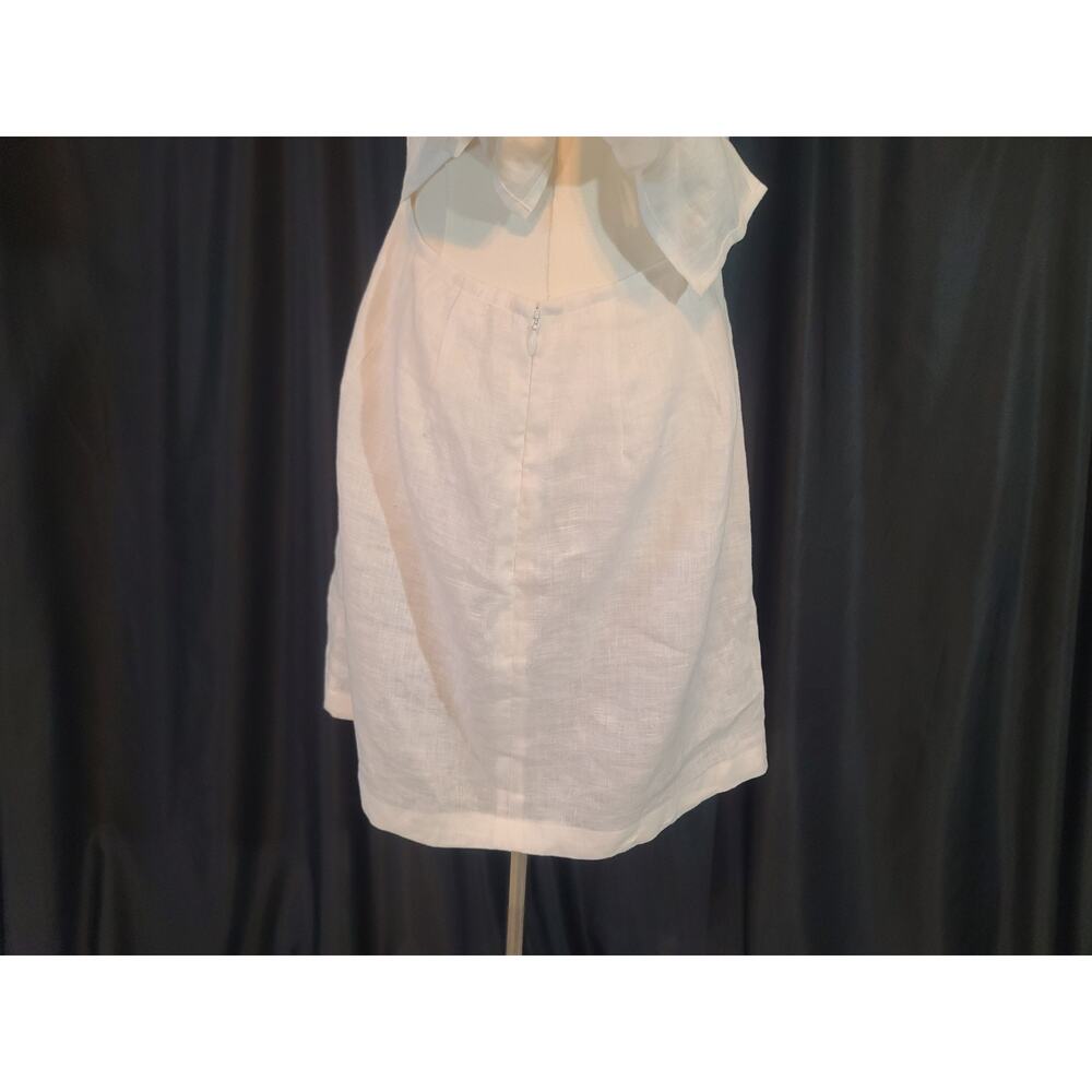 MIKOH Pakala White Linen Mini Dress Back Self Tie Bow 2 US Medium - Picture 10 of 11
